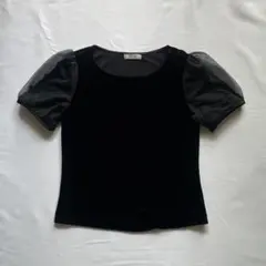 90’s vintage ベロアトップス シアースリーブ パフスリーブ レトロのサムネイル