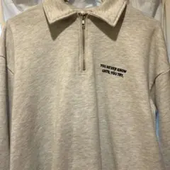 グレー ジップアップ トレーナー