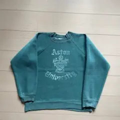 60s unknown ヴィンテージスウェット アストン大学 グリーン フェード