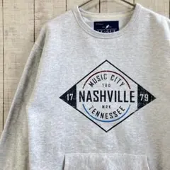 古着　長袖　スウェット 裏起毛　プリント　アメカジ ゆるだぼ