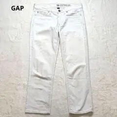 【GAP】スリムストレート クロップドデニムパンツ ホワイト 日本w64