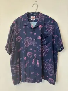 サノバチーズ 3D SEA FOOD SHIRTS 総柄 アロハシャツ Mのサムネイル