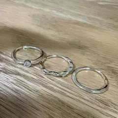 シルバーリング 3個セット 重ね付け