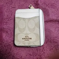 COACH コインケース ベージュ ホワイト