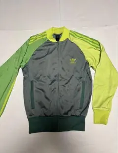 adidas トラックジャケット 実寸M イエローライムグリーン　アシンメトリー