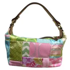 【希少・美品】コーチ アクセサリーポーチ　パッチワーク 8320　保存袋