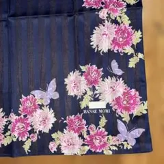 HANAEMORI 花柄ハンカチ ネイビー