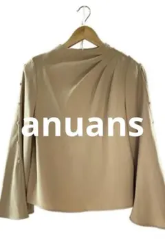 anuans アニュアンス アシンメトリードレープネックブラウス - メルカリ