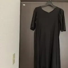 ❤︎黒 半袖 ロングワンピース ティアード バックリボン❤︎美品^ ^可愛いSALEのサムネイル