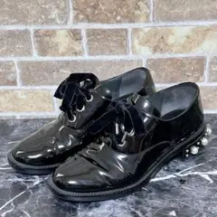 STACCATO スタッカート パール ビジュー ローファー 黒 24 STACCATO スタッカート パール ビジュー ローファー 黒 24 - メルカリ