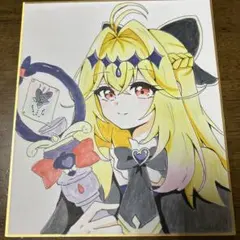 手描きイラスト ミニ色紙 名探偵プリキュア 森亜るるか キュアアルカナ