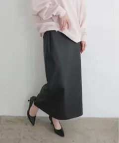 新品　未使用　LIAN 同型　ウォッシャブルフェイクレザーナロースカート