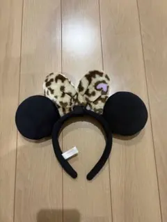 ミニーマウス耳カチューシャ ヒョウ柄ディズニー