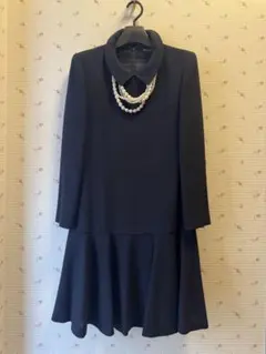 pierre cardin ネイビー ワンピース 9号　おまけ➕パールネックレス