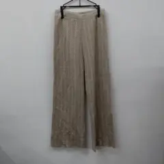 (3)archives ベージュ ヘリンボーン ニットパンツ