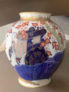 明治期 伊万里焼 色絵金彩 大花瓶 大明成化年製 赤絵 古伊万里 有田焼