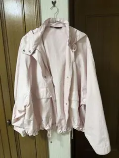 ZARA フード付きピンクジャケット M-L