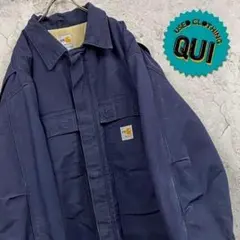 レア メキシコ製古着○カーハート ダックジャケット ネイビー メンズ2XLT