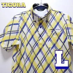 TIGORAティゴラ チェック柄 ゴルフシャツ 　メンズL【美品】
