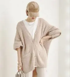 DouDou Vネックカーディガン ベージュ