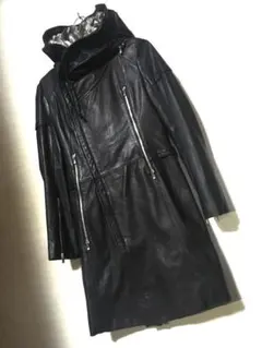 バジュラ　bajra ロングレザーコート レア□bajra バジュラ□ロングライダース コート レザーアーム