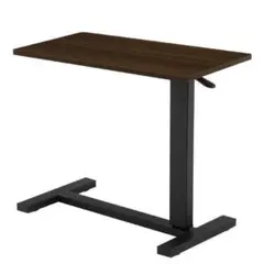 床頭櫃 升降式 護理桌 帶輪 深棕色 1500