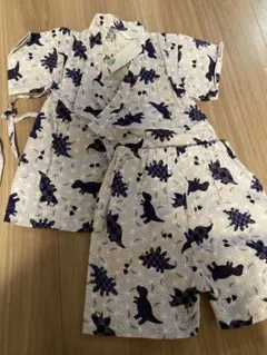 匿名配送　男の子　ベビー　上下　恐竜柄 甚平 95cm 綿100%