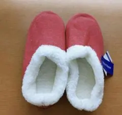 スリッパ 暖かい ルームシューズ 滑り止め 軽量 ボアスリッパ 洗濯可（赤）