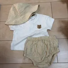 クマ刺繍Tシャツ・ショートパンツ、帽子セット
