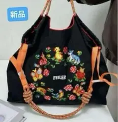 ball&chain×FEILER・トートバッグ・エコバッグ・ブラック・２way