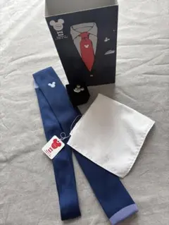 《希少》ディズニー　ミッキー　ネクタイ　ニットタイ　３点セット