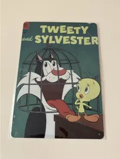 Tweety & Sylvester ブリキ看板 レトロ インテリア