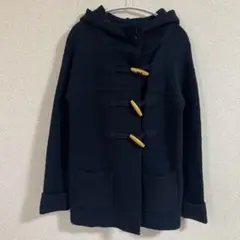 niko and... ニコアンド ニットダッフルコート 紺 フード付 ウール混のサムネイル