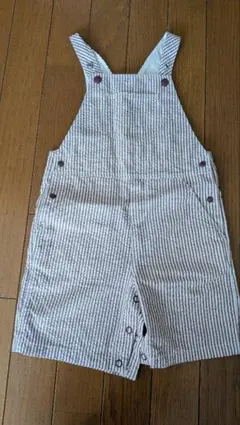 美品　プチバトー　petit bateauストライプ コットンオーバーオール