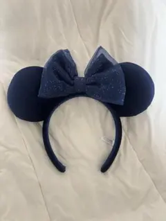 ディズニーリゾート ミニーマウス カチューシャ ネイビー