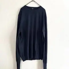 （美品）dunhill ダンヒルネイビー ニット薄手セーター L