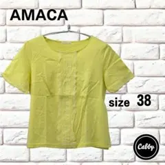 AMACA アマカ 半袖シャツ イエロー　サイズ38のサムネイル
