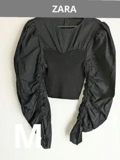 ZARA ブラック パフスリーブ トップス EU 28
