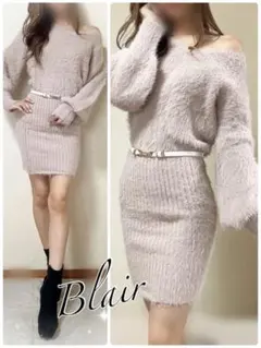 即日発送！RESEXXY シャギーニットワンピース　ピンク