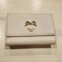 Samantha Vegaリボン付きベージュ三つ折り財布