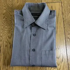 CAFE SOHO ストライプ 長袖 メンズ オシャレシャツ M 光沢あり
