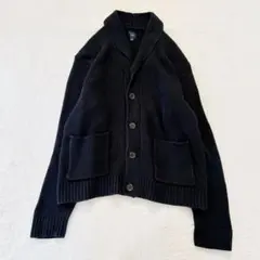 GAP ギャップ コットンニットカーディガン ショールカラー ネイビー XL