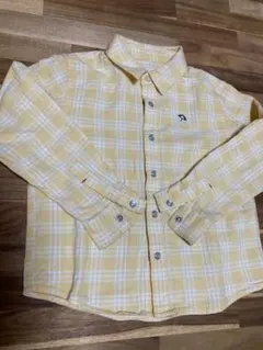 チェック柄長袖シャツ（黄色）