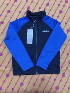 未使用新品/adidas ジップアップジャケット 青黒/サイズ110