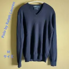 Polo by Ralph LaurenVネックコットンニットセーターネイビーМ