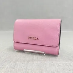 FURLA フルラ 三つ折り財布 レザー 本革 ピンク ゴールド金具