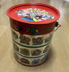 【超美品】ガムラツイスト ペール缶 お菓子缶 当時物 ガムラツイスト ビックリマン ビック缶 レトロ缶 ペール缶 スツール缶