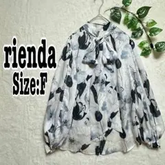 rienda リエンダ フラワーボウタイブラウス 花柄 ホワイト Fのサムネイル