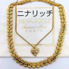匿名発送✿NINA RICCI✿希少ラインストーンネックレス✿レトロヴィンテージ