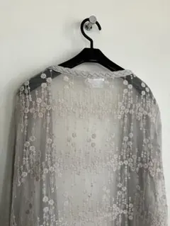 【cawaii】シアー&刺繍ロングカーディガンのサムネイル